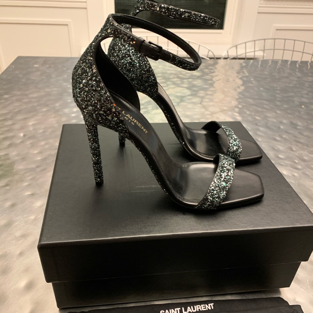 Saint Laurent Amber 105 sandal glitter